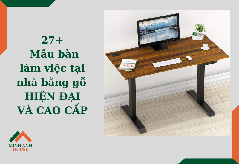 bàn làm việc tại nhà bằng gỗ